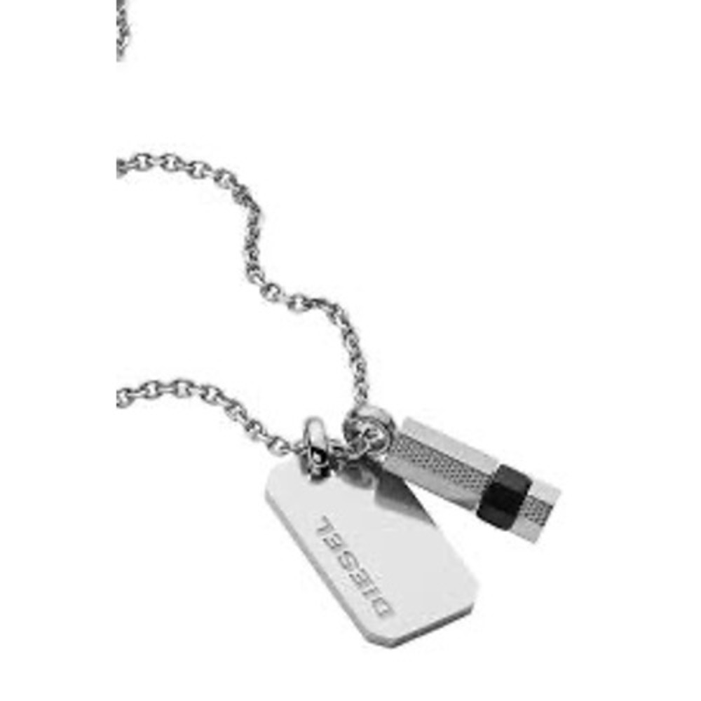 Diesel Brave Armor Men's Double Pendant Necklace (Model Number: DX1156040